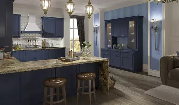 Синяя кухня в Санкт-Петербурге