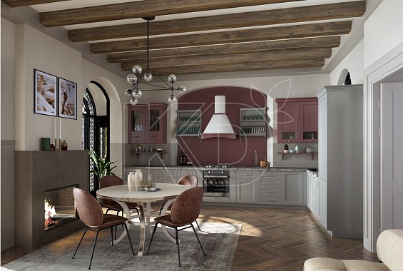 дизайн классической белой кухни