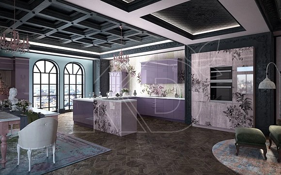 Деревянная кухня в стиле модерн