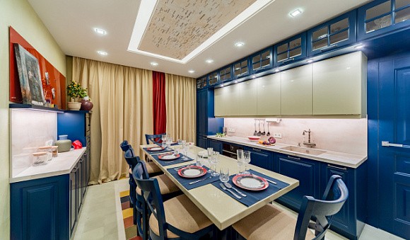 Синяя кухня в Санкт-Петербурге