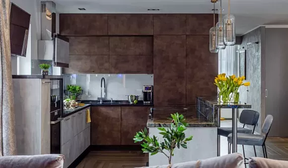 Коричневая кухня в Санкт-Петербурге